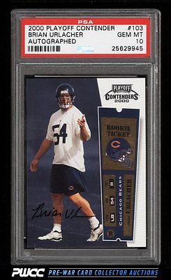 2000 Playoff Contenders Brian Urlacher ROOKIE RC 103 PSA 10 GEM MINT PWCC