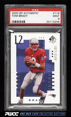 2000 SP Authentic Tom Brady ROOKIE RC 1250 118 PSA 9 MINT PWCC