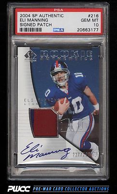 2004 SP Authentic Eli Manning ROOKIE AUTO PATCH 299 216 PSA 10 GEM MINT PWCC