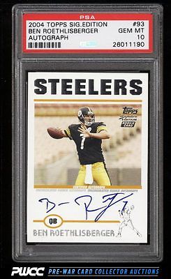 2004 Topps Signature Edition Ben Roethlisberger ROOKIE AUTO 299 PSA 10 PWCC