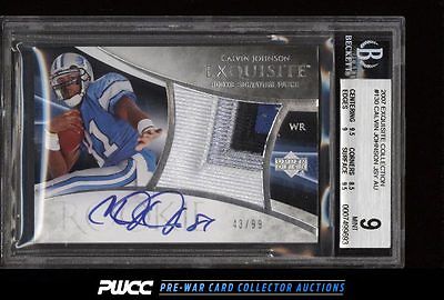 2007 Exquisite Collection Calvin Johnson RC 4CLR PATCH AUTO 99 BGS 9 MT PWCC