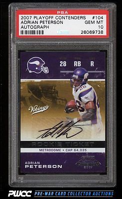 2007 Playoff Contenders Adrian Peterson ROOKIE AUTO 104 PSA 10 GEM MINT PWCC