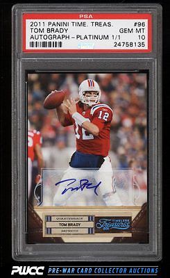 2011 Panini Timeless Treasures Platinum Tom Brady AUTO 11 PSA 10 GEM MT PWCC