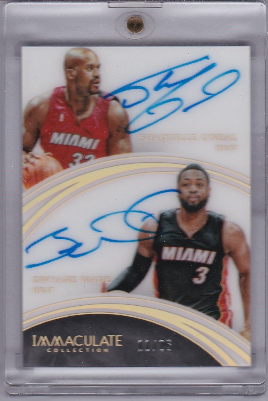Shaquille ONeal Dwyane Wade 201516 Immaculate Collection Auto 1125