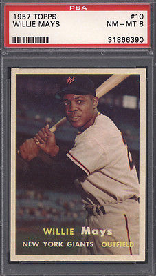 1957 Topps 10 Willie Mays Giants PSA 8 Well Centered 617958