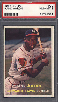 1957 Topps 20 Hank Aaron Braves PSA 8 617956