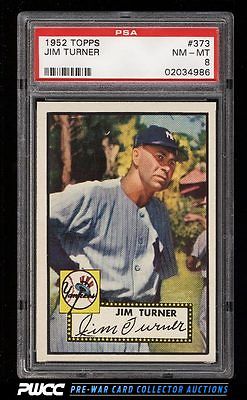 1952 Topps SETBREAK Jim Turner ROOKIE RC 373 PSA 8 NMMT PWCC