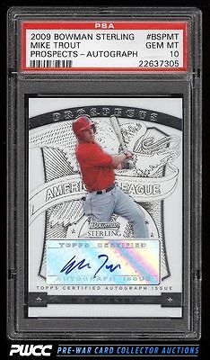 2009 Bowman Sterling Prospects Mike Trout ROOKIE RC AUTO PSA 10 GEM MINT PWCC