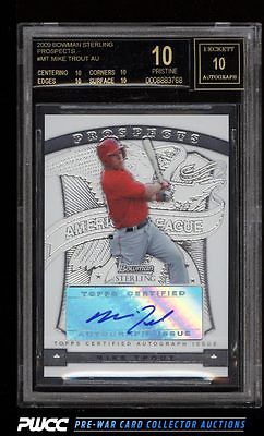 2009 Bowman Sterling Prospects Mike Trout ROOKIE RC AUTO BGS 10 PRISTINE PWCC