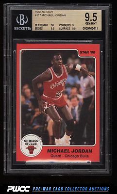 198586 Star Basketball Michael Jordan ROOKIE RC 117 BGS 95 GEM MINT PWCC