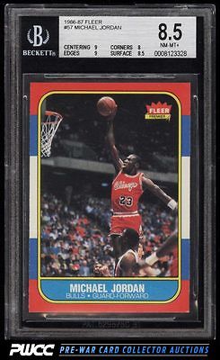 1986 Fleer Basketball Michael Jordan ROOKIE RC 57 BGS 85 NMMT PWCC