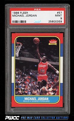 1986 Fleer Basketball Michael Jordan ROOKIE RC 57 PSA 9 MINT PWCC