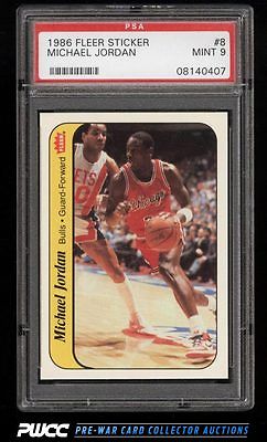 1986 Fleer Sticker Michael Jordan ROOKIE RC 8 PSA 9 MINT PWCC