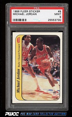 1986 Fleer Sticker Michael Jordan ROOKIE RC 8 PSA 9 MINT PWCC