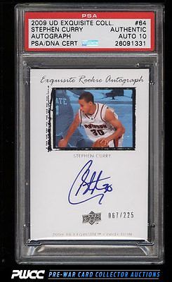 2009 UD Exquisite Collection Stephen Curry RC PSADNA AUTO 10 PSA AUTH PWCC