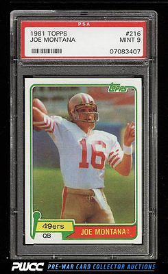 1981 Topps Football Joe Montana ROOKIE RC 216 PSA 9 MINT PWCC