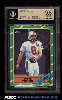 1986 Topps Football Steve Young ROOKIE RC 374 BGS 95 GEM MINT PWCC