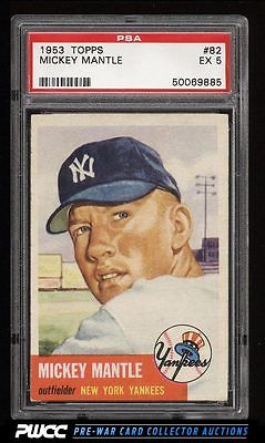 1953 Topps Mickey Mantle SHORT PRINT 82 PSA 5 EX PWCC