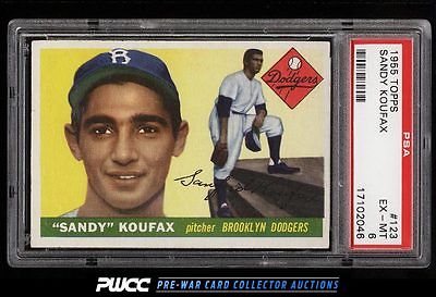 1955 Topps Sandy Koufax ROOKIE RC 123 PSA 6 EXMT PWCC