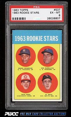 1963 Topps Pete Rose ROOKIE RC 537 PSA 6 EXMT PWCC