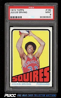 1972 Topps Basketball Julius Erving ROOKIE RC 195 PSA 9 MINT PWCC