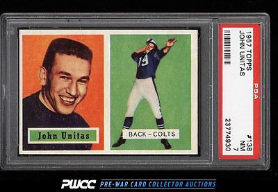 1957 Topps Football Johnny Unitas ROOKIE RC 138 PSA 7 NRMT PWCC