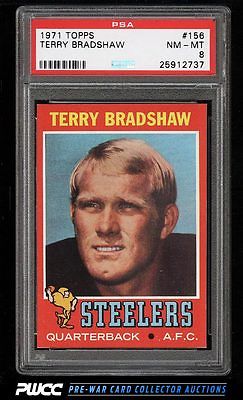 1971 Topps Football Terry Bradshaw ROOKIE RC 156 PSA 8 NMMT PWCC