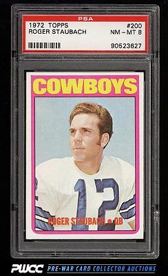 1972 Topps Football Roger Staubach ROOKIE RC 200 PSA 8 NMMT PWCC