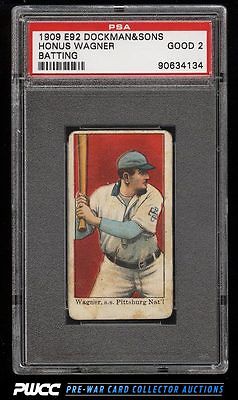 1909 E92 Dockman  Sons Honus Wagner BATTING PSA 2 GD PWCC