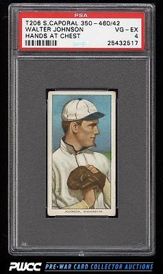 190911 T206 Walter Johnson HANDS AT CHEST SC FACTORY 42 PSA 4 VGEX PWCC