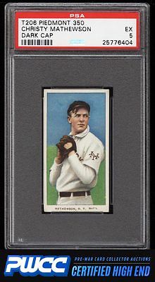 190911 T206 Christy Mathewson DARK CAP PSA 5 EX PWCCHE