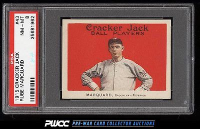 1915 Cracker Jack Rube Marquard 43 PSA 8 NMMT PWCC