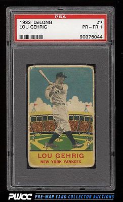 1933 DeLong Lou Gehrig 7 PSA 1 PR PWCC