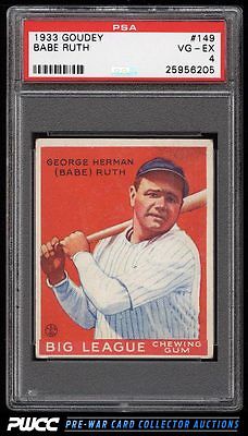 1933 Goudey Babe Ruth 149 PSA 4 VGEX PWCC