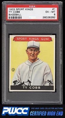 1933 Goudey Sport Kings Ty Cobb 1 PSA 6 EXMT PWCCHE