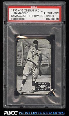 1933 Zeenut Pacific Coast League Joe DiMaggio ROOKIE RC PSA AUTH PWCC