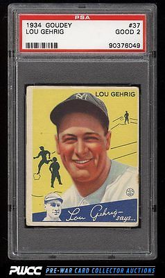 1934 Goudey Lou Gehrig YELLOW 37 PSA 2 GD PWCC