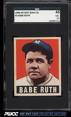 1948 Leaf Babe Ruth 3 SGC 3545 VG PWCC