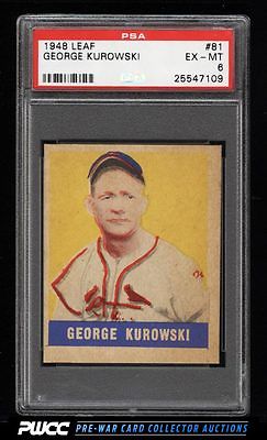 1948 Leaf George Kurowski SHORT PRINT 81 PSA 6 EXMT PWCC