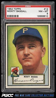 1952 Topps Monty Basgall 12 PSA 8 NMMT PWCC