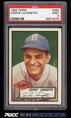 1952 Topps Cookie Lavagetto 365 PSA 9 MINT PWCC