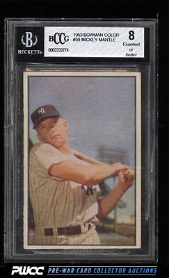 1953 Bowman Color Mickey Mantle 59 BCCG 8 PWCC