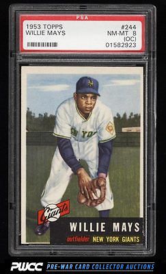 1953 Topps Willie Mays SHORT PRINT 244 PSA 8oc NMMT PWCC