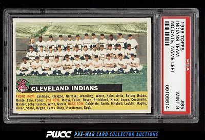 1956 Topps Indians Team NO DATE NAME LEFT WHITE BACK 85 PSA 9 MINT PWCC