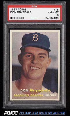 1957 Topps Don Drysdale ROOKIE RC 18 PSA 8 NMMT PWCC