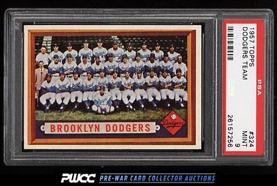 1957 Topps Dodgers Team 324 PSA 9 MINT PWCC