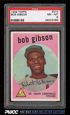 1959 Topps Bob Gibson ROOKIE RC 514 PSA 8 NMMT PWCC