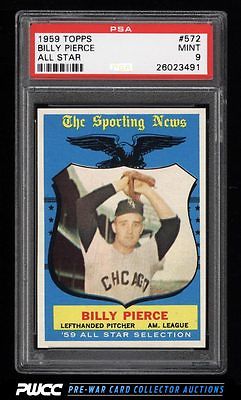 1959 Topps Billy Pierce ALLSTAR 572 PSA 9 MINT PWCC