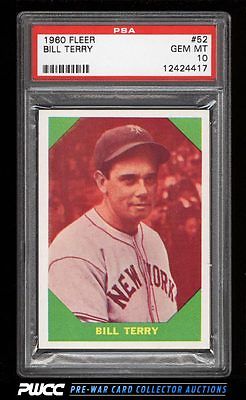 1960 Fleer SETBREAK Bill Terry 52 PSA 10 GEM MINT PWCC