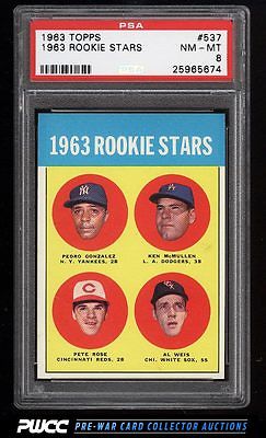 1963 Topps Pete Rose ROOKIE RC 537 PSA 8 NMMT PWCC